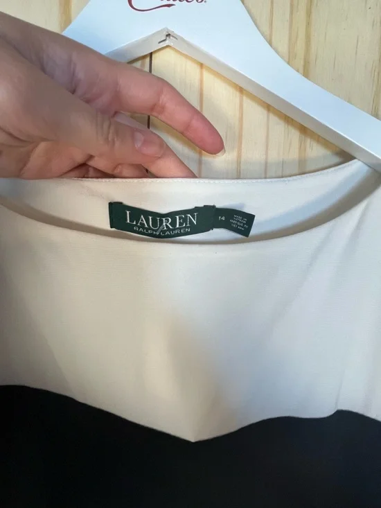 Lauren Ralph Lauren Black and White Colorblock Midi Dress - Picture 3 of 5